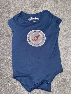 Indian Motorcycle Navy Logo Baby One-Piece Bodysuit